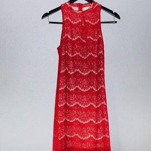 Red Lace Short Dress